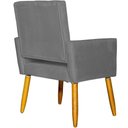 Ver imagem 5 de Poltrona Decorativa para Sala Recepção Isa Suede Cores Pé Palito Castanho