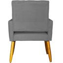 Ver imagem 6 de Poltrona Decorativa para Sala Recepção Isa Suede Cores Pé Palito Castanho