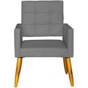 Ver imagem 3 de Poltrona Decorativa para Sala Recepção Isa Suede Cores Pé Palito Castanho