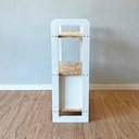 Ver imagem 2 de Aparador Linea Slim Moderno sem Porta 1 Gaveta Madeira Maciça 53cm Natural e Branco Artfactory