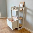 Ver imagem 7 de Aparador Linea Slim Moderno sem Porta 1 Gaveta Madeira Maciça 53cm Natural e Branco Artfactory