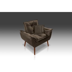 Poltrona Opala +2 Almofadas Suede Marrom - Modena Decor