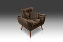 Ver imagem 1 de Poltrona Opala +2 Almofadas Suede Marrom - Modena Decor