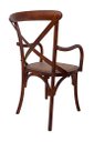 Ver imagem 2 de Cadeira Katrina Cross Paris com Braço. Encosto em X. Assento em Rattan Natural. Cor Castanha