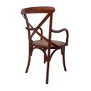 Ver imagem 2 de Cadeira Katrina Cross Paris com Braço. Encosto em X. Assento em Rattan Natural. Cor Castanha