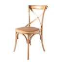 Ver imagem 1 de Cadeira Katrina Cross Paris sem Braço. Encosto em X. Assento em Rattan Natural. Cor Natural