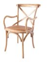 Ver imagem 1 de Cadeira Katrina Cross Paris com Braço.encosto em X. Assento em Rattan Natural . Cor Natural