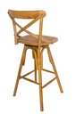 Ver imagem 2 de Banqueta Alta Katrina Cross Paris. Encosto em X. Assento Giratório em Rattan Natural. Cor Natural.