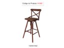 Ver imagem 2 de Banqueta Alta Katrina Cross Paris. Encosto em X. Assento Giratório em Rattan Natural. Cor Castanha
