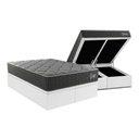 Ver imagem 1 de Cama Box Baú Queen + Colchão Ortopédico Kappesberg D40 Anatômico Grise + Base Crc Corano White