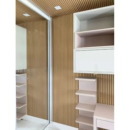 Painel Ripado Barreto Slim 15Mm 270Cmx90Cm Freijó Real - 2 Painel Ripado Barreto Slim 15Mm 270Cmx90Cm Freijó Real - 2