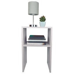 Mesa de Cabeceira Cama Solteiro Quarto Sala 35cm Branco - 2