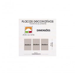 Kit Placas Quadros Decorativos 3 Pçs Mdf 20x30 Amor Fé e Paz - 3