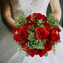 Ver imagem 1 de Kit 4 Buques de Rosas Artificiais com Rosas e Folhagens Cor:vermelho