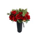 Ver imagem 7 de Kit 4 Buques de Rosas Artificiais com Rosas e Folhagens Cor:vermelho