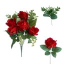 Ver imagem 4 de Kit 4 Buques de Rosas Artificiais com Rosas e Folhagens Cor:vermelho