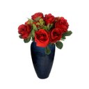 Ver imagem 1 de Kit 3 Buques de Rosas Artificiais com Rosas e Folhagens Cor:vermelho