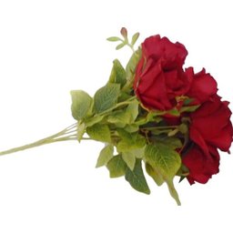 Kit 3 Buques de rosas artificiais com rosas e folhagens Cor:Vermelho - 4