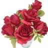 1 Buque de rosas artificiais com rosas e folhagens Cor:Vermelho - 1