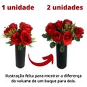 Ver imagem 3 de 1 Buque de Rosas Artificiais com Rosas e Folhagens Cor:vermelho