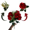 Ver imagem 4 de 1 Buque de Rosas Artificiais com Rosas e Folhagens Cor:vermelho