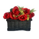 Ver imagem 6 de 1 Buque de Rosas Artificiais com Rosas e Folhagens Cor:vermelho
