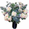 Flores Artificiais Kit 12 Galhos de Rosas Para Decoração e Arranjos com Toque Aveludado - 5