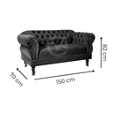 Ver imagem 3 de Namoradeira Chesterfield Elisabeth 2 Lugares Via Encanto Veludo Verde
