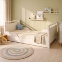Ver imagem 1 de Mini Cama Montessoriana Infantil com Pés de Madeira com Colchão Ortobom para Quarto - Branco