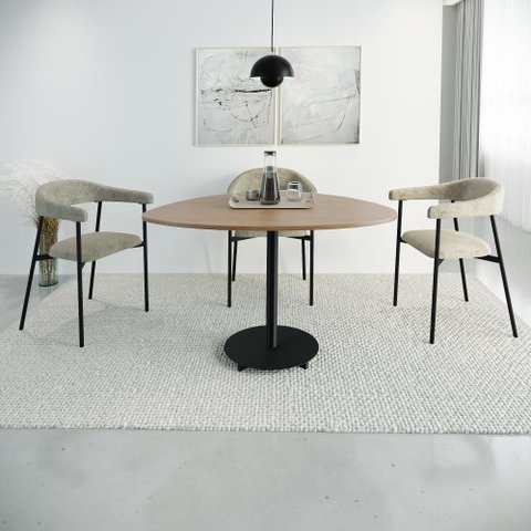 Conjunto 2 Cadeiras de Jantar Joy Tecido Lautrec Est.Preta