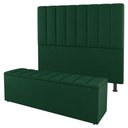 Ver imagem 1 de Kit Cabeceira e Baú Cama Box Queen Size Cora 160cm Suede Verde - Desk Design