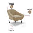 Ver imagem 6 de Kit 01 Namoradeira 02 Lugares e 01 Poltrona Giovana Suede Pés Palito de Ferro - D’Rossi - Marrom Rat
