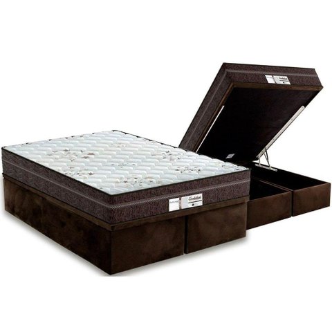 Cama Box Baú Queen: Colchão Molas Ensacadas Probel MasterPocket ProDormir Evolution + Base CRC
