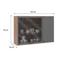 Ver imagem 2 de Armário Aéreo Milla com Portas de Vidro e Nogueira Cinza 120cm Carraro