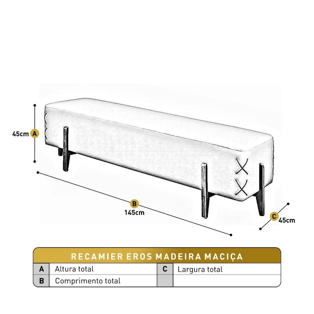 Recamier Eros Luxo Madeira Maciça Castellar Móbile Corino Off White - 3