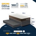 Ver imagem 2 de Cama Box Solteiro com Colchão de Espuma D33 Double Comfort + Auxiliar de Espuma Unique 88cm