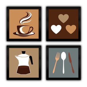 Quadro Decorativo Cozinha Moldura Preta