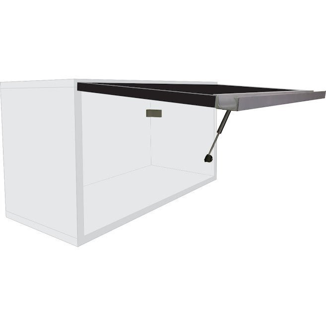 Armário Cozinha Branco Com Porta Basculante Preta Multiuso - 3