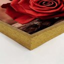 Ver imagem 3 de Quadro com Moldura Rosa Vermelha Dourado - Grande