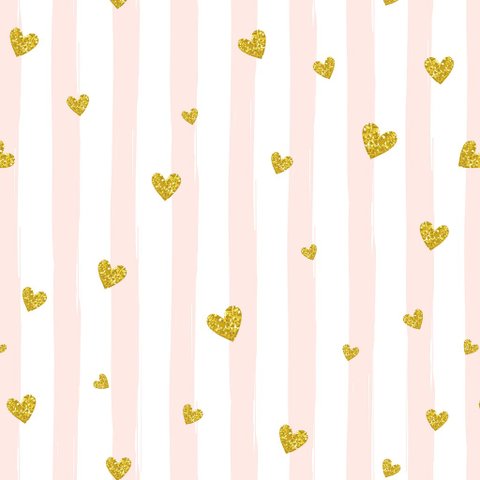 Papel de Parede Teens Listrado Rosa e Corações - 3,00x0,50m