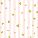 Ver imagem 1 de Papel de Parede Teens Listrado Rosa e Corações - 3,00x0,50m