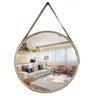 Espelho Redondo com Alça de Couro Adnet 53cm - 4