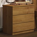 Ver imagem 1 de Mesa de Cabeceira Veronna - 3 Gavetas - Corrediças Telescópicas - Cinamomo - Tcil Móveis