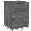 Ver imagem 3 de Mesa de Cabeceira Veronna - 3 Gavetas - Corrediças Telescópicas - Cinamomo - Tcil Móveis