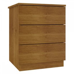 Mesa de Cabeceira Veronna - 3 Gavetas - MDF - Corrediças Telescópicas - Cinamomo - Tcil Móveis - 2
