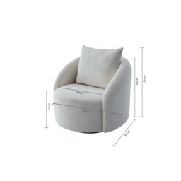 Poltrona Decorativa Orgânica Boucle Branco Cali Estofama - 3