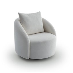 Poltrona Decorativa Orgânica Boucle Branco Cali Estofama - 1