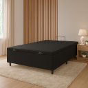Ver imagem 3 de Cama Box Bau Casal Premium Blindada Super Reforçada Corino - Box Baú Preto - Corino