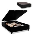 Ver imagem 6 de Cama Box Bau Casal Premium Blindada Super Reforçada Corino - Box Baú Preto - Corino