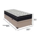 Ver imagem 3 de Cama Box Baú e Colchão Airtech 150 Espuma D45 Solteiro Ortobom Solteiro Bege